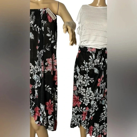 Vintage NWT floral skirt,faux wrap,ruching,ruffles,boho,gypsy,Hawaiian vibe,Nwt! - Picture 2 of 12